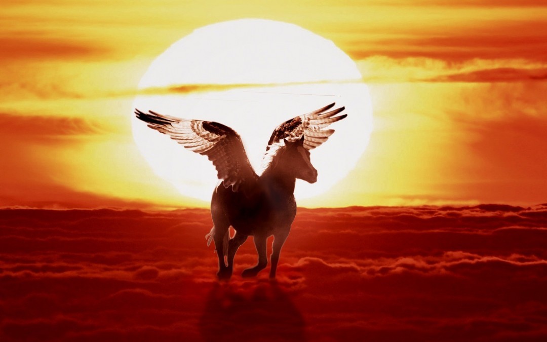 Mythological horse with wings
