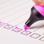Checklist of items to check off