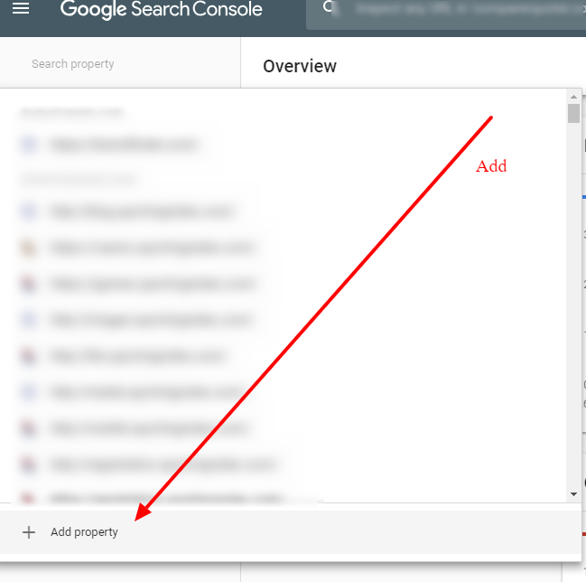 Add new property in Google Search Console