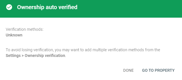 Ownership auto verified